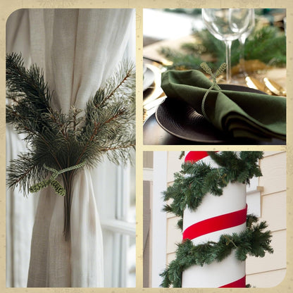 Shappy 12 Pieces Christmas Garland Banister Ties Christmas Decorative Reusable and Flexible Twist