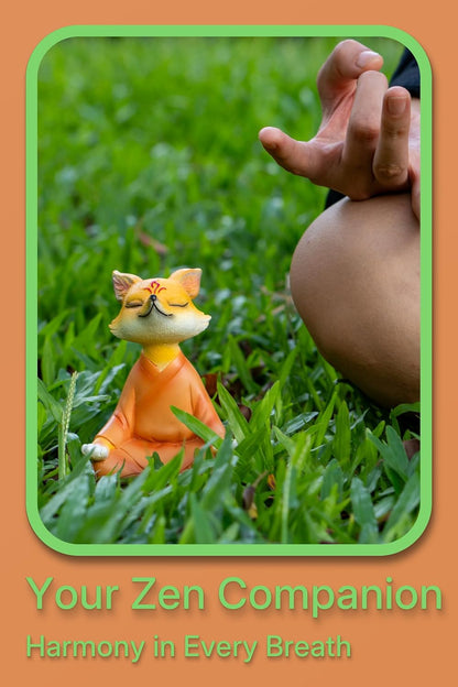 Zen Fox Figurine — Meditating Fox Buddha Statue for Home Decor, Living Room, Yoga & Meditation