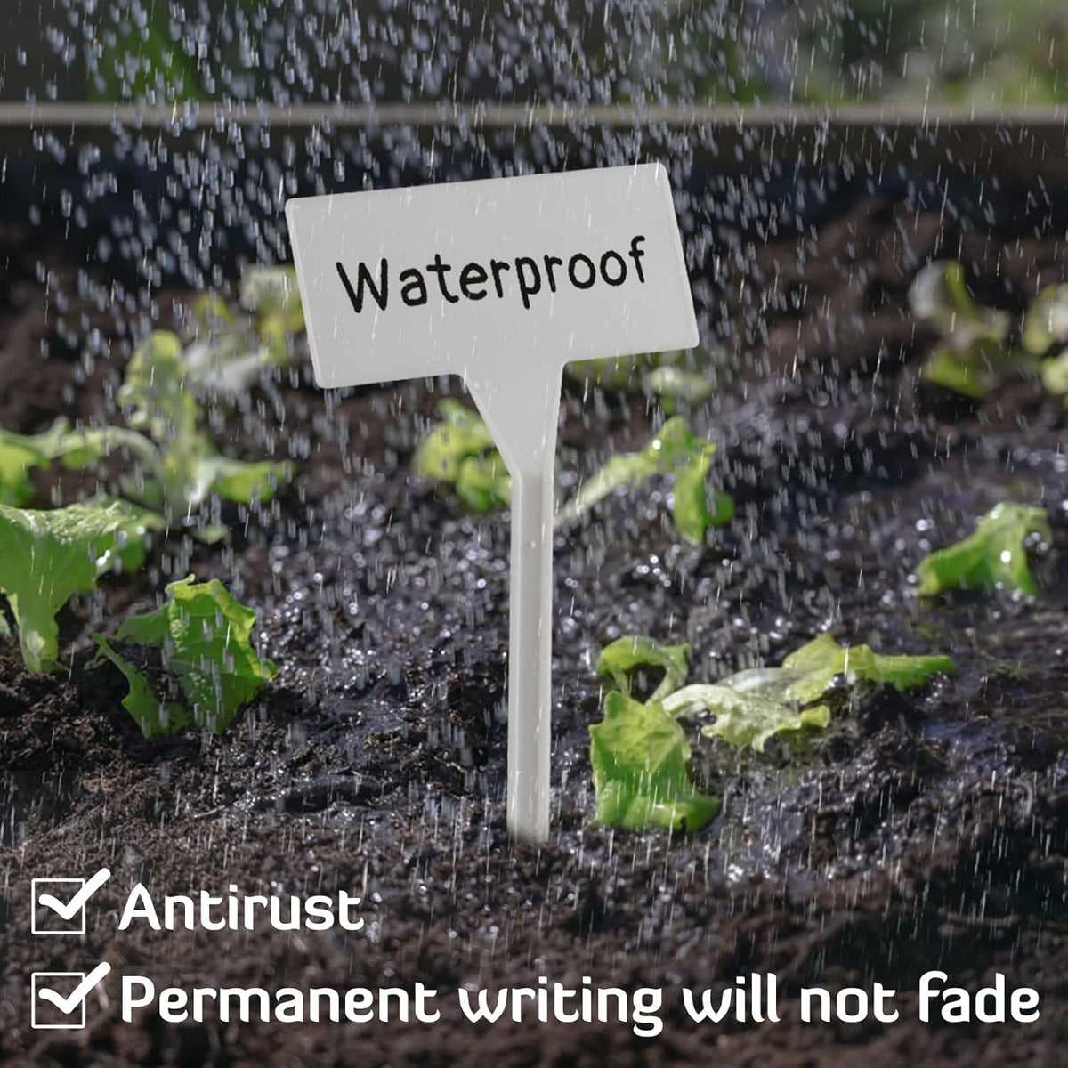 50 Pack Outdoor Plant Label, Large Waterproof Plastic Plant T-Type Tags, Durable Nursery Garden