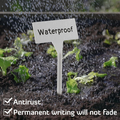 28 Pack Outdoor Plant Label, Large Waterproof Plastic Plant T-Type Tags, Durable Nursery Garden