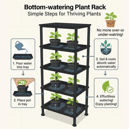 RooTrimmer 5-Tier Seed Starter Trays, Plant Stand, with Bottom-Watering Design– Reinforced