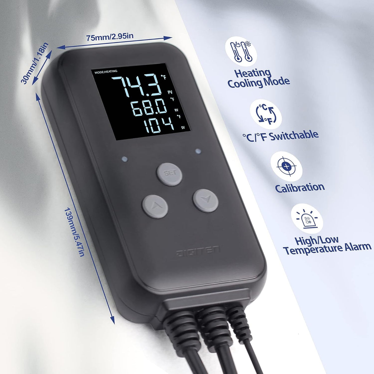 DIGITEN Heat Mat Thermostat Waterproof Temperature Controller DTC315 Greenhouse Aquarium Plug in