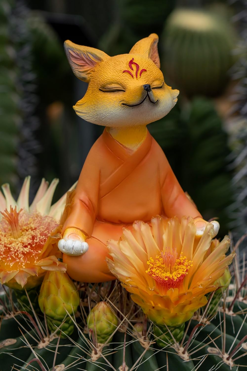 Zen Fox Figurine — Meditating Fox Buddha Statue for Home Decor, Living Room, Yoga & Meditation