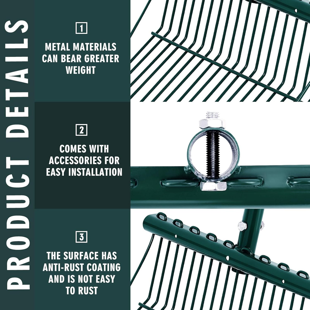 Tandefio 2 Pack Pitchfork Replacement Head Metal Horse Manure Rake Gardening Pitch Fork with Angled