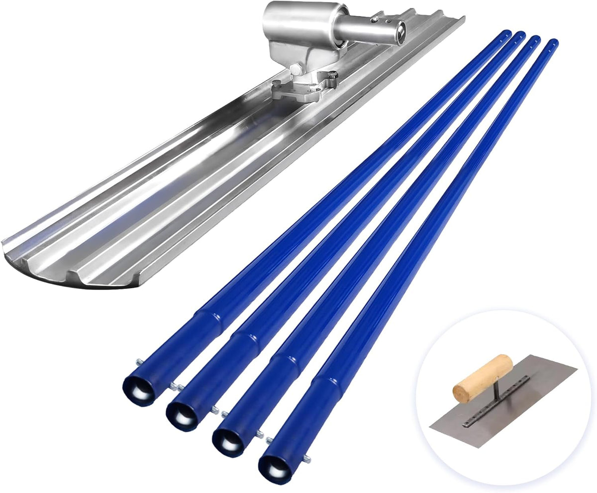 Bull Float Aluminum Magnesium Alloy Concrete Float 48"x8" Round End Board Kit trowel Tool Cement