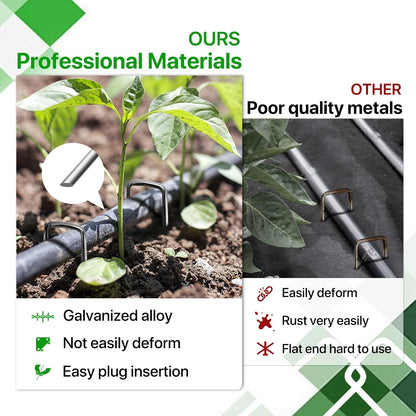 4 Inches Landscape Staples,Galvanized Garden Stakes Yard Stakes Garden Staples Prefect for Weed