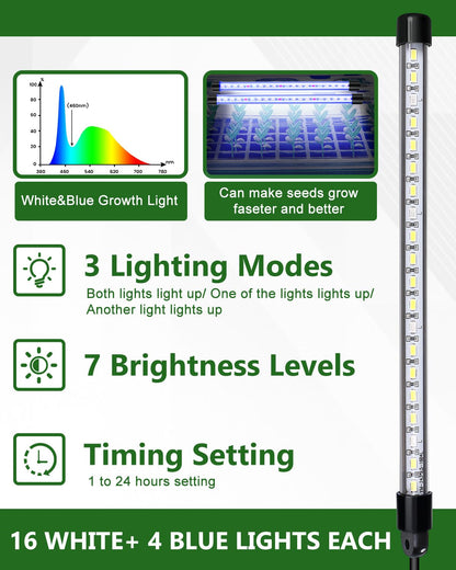 joyhalo 40 Cell Seed Starter Kit with Grow Light and Heating Mat