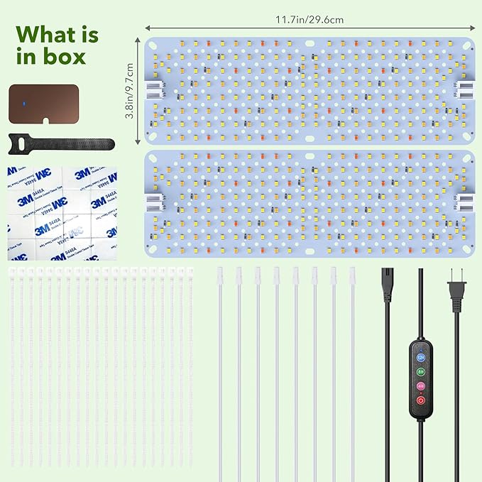 Full Spectrum Grow Lights, 24W Plant Grow Lights for Indoor Plants with Daisy Chain Function