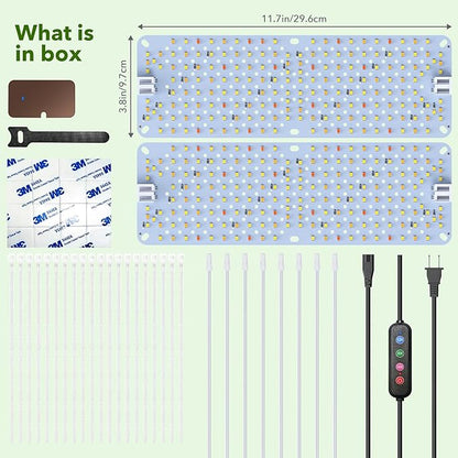 Full Spectrum Grow Lights, 24W Plant Grow Lights for Indoor Plants with Daisy Chain Function