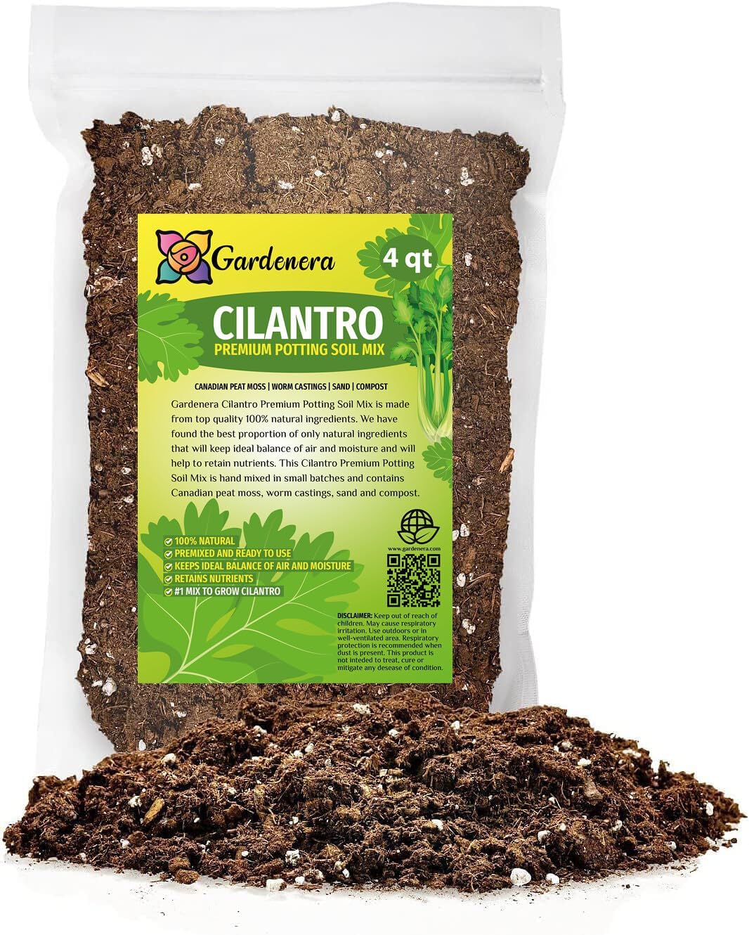 Gardenera Cilantro Potting Mix - Promote Strong Roots and Culinary Excellence with Our Premium