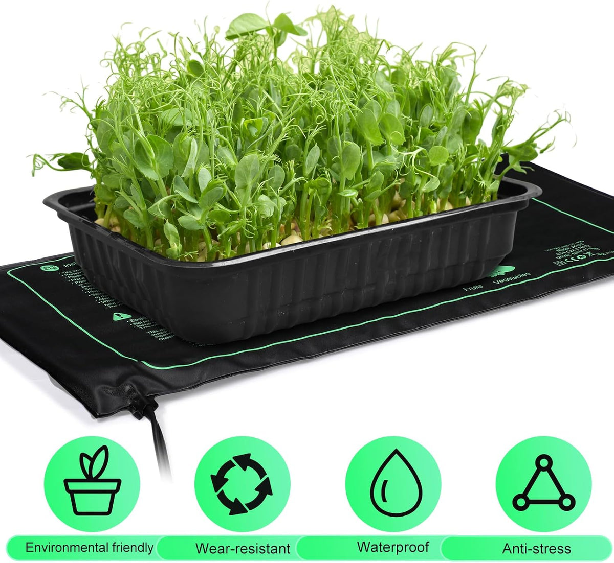 ROCEEI 10 Pack Durable Seedling Heat Mat 10 x 20.75 Waterproof Plant Heating Pad Warm Hydroponic