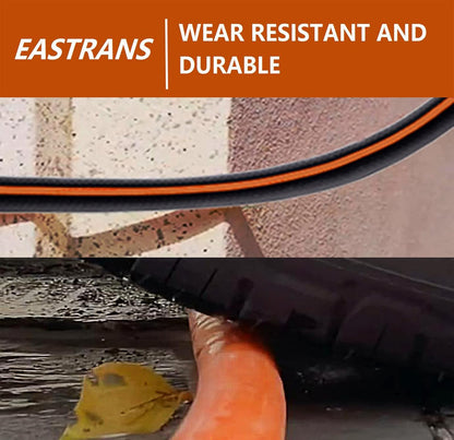 EASTRANS Short Garden Hose 3 ft x 5/8", Heavy Duty Black Orange Water Hose with 3/4" Solid Brass
