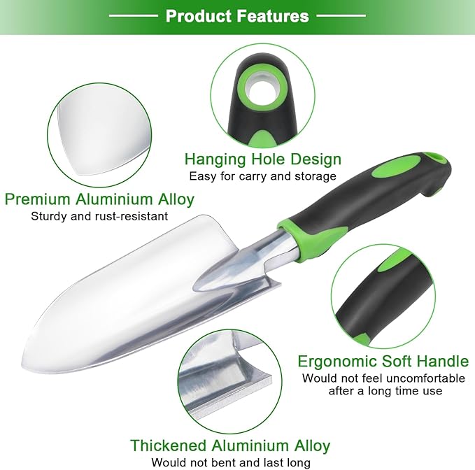 Garden Shovel Hand Trowel, Heavy Duty Hand Shovel with Ergonomic Handle,Garden Shovels for Digging