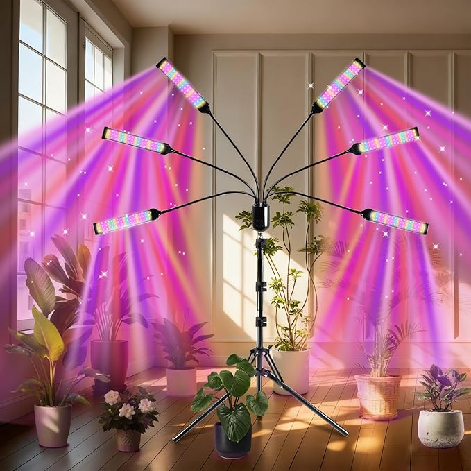 630 LEDs Grow Lights for Indoor Plants, Kalolary Full Spectrum Plant Light with Timer