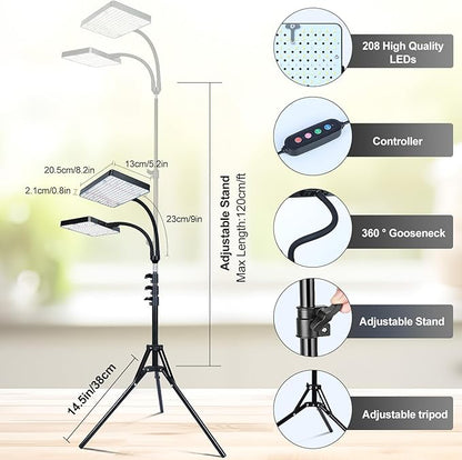 Grow Light with Stand, Orchbloom Grow Lights for Indoor Plants 50W, Natural Sunlight Full Spectrum