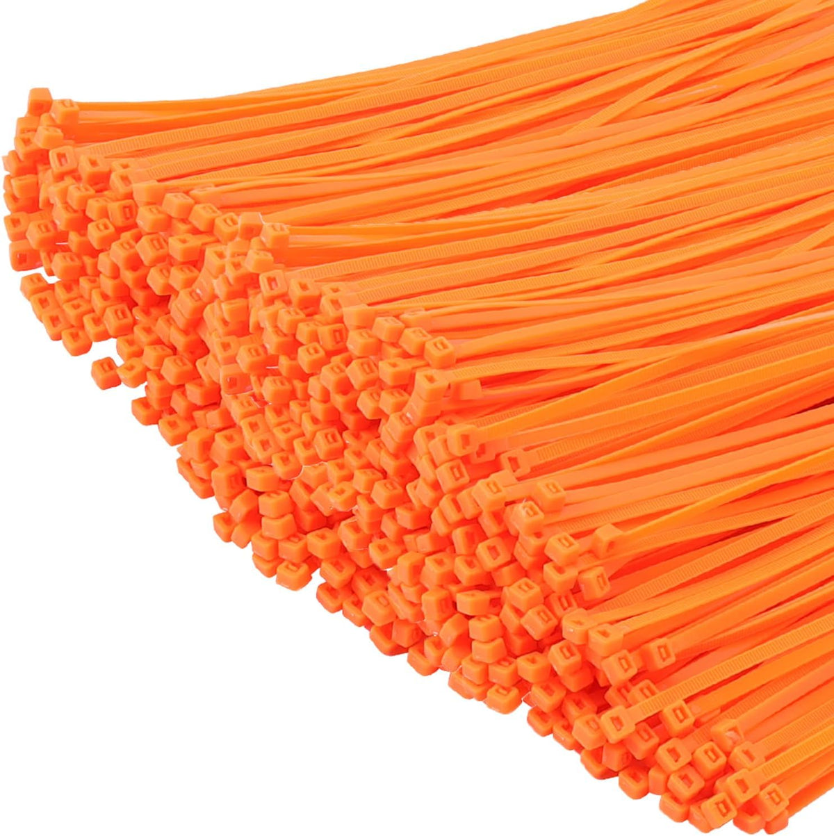 XINGO 1000 PCS Orange Zip Ties 12 Inch, 60 LBS Tensile Strength, Self-Locking Nylon Plastic Nylon