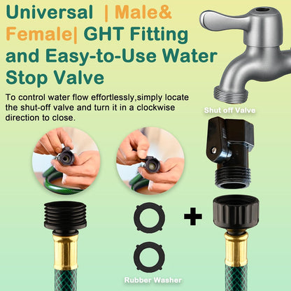 Garden Hose Leakproof for Gardener: 1/2” PVC Water Hoses with GHT Fittings - 5 FT No Kink and