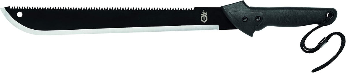 Gerber Gear Gator Machete 25" with Plain Edge Blade and Saw, Gator Grip and Protective Sheath for