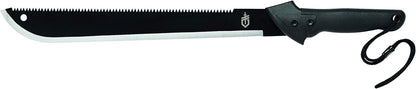 Gerber Gear Gator Machete 25" with Plain Edge Blade and Saw, Gator Grip and Protective Sheath for