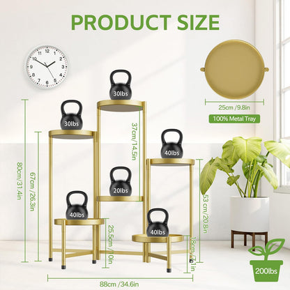 iDavosic.ly 6 Tier Large Plant Stand Indoor, 10 Inch Wide Tall Corner Metal Plant Stands Outdoor