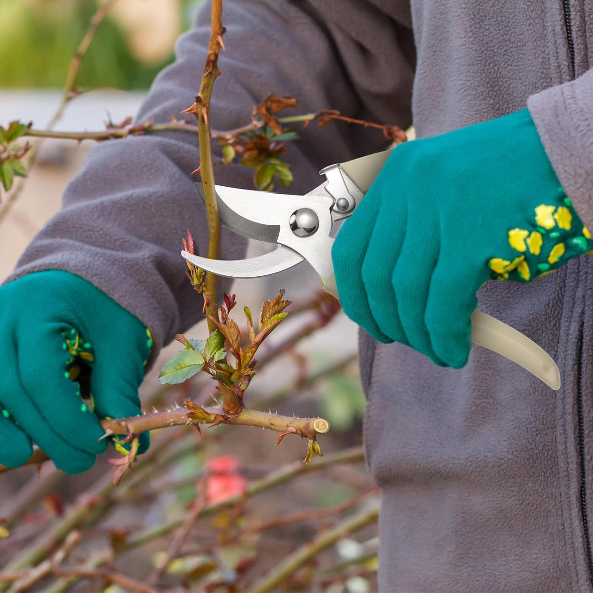 Therwen 12 Pcs Garden Shears Flower Scissors Pruning Shears Floral Garden Clippers Hand Pruners