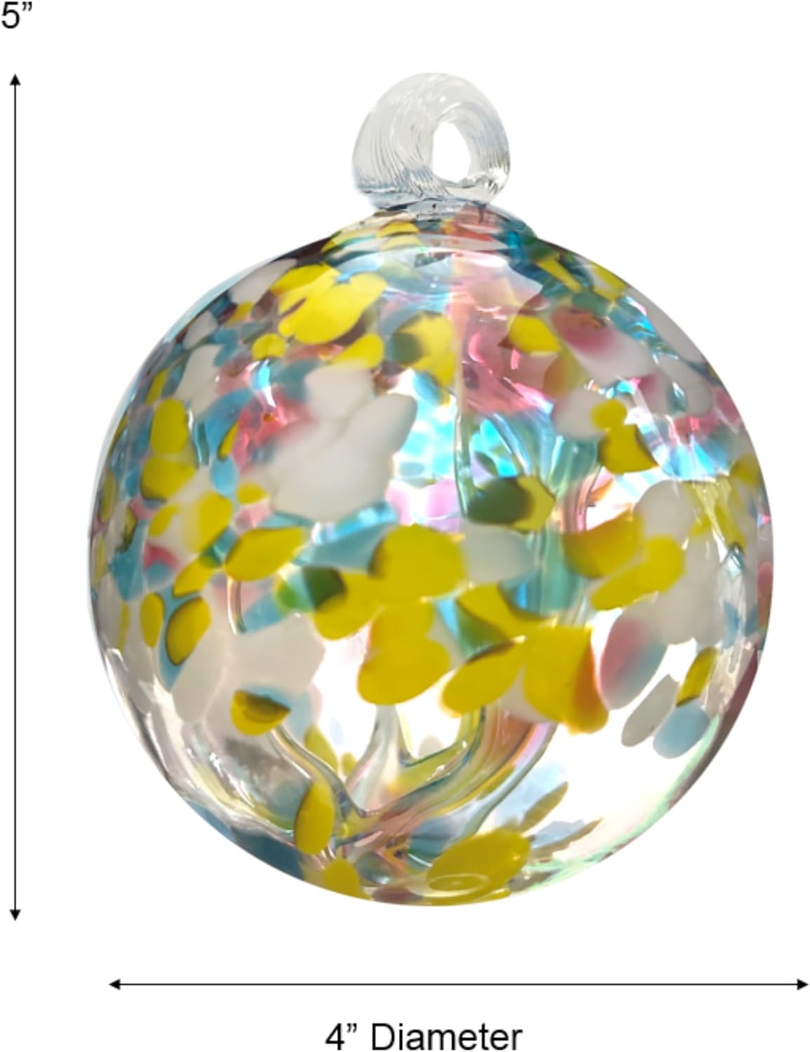 Dale Tiffany Hand Blown Glass, 4" Diameter Spring, Tree of Life Collection, Witch Globe Hanging