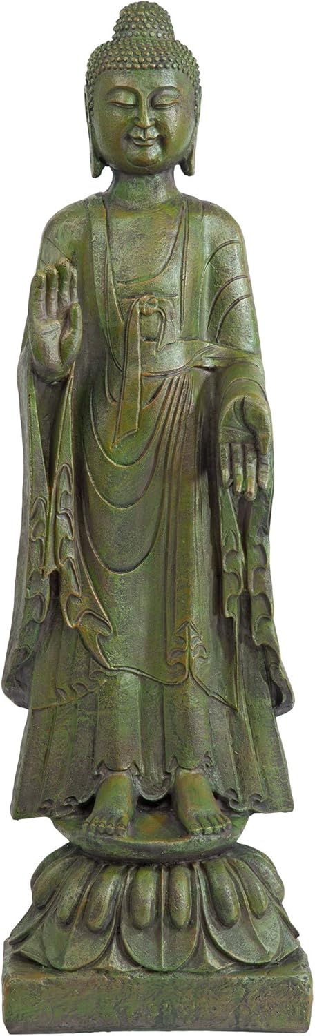Design Toscano Enlightened One Asian Decor Indoor/Outdoor Garden Statue, 12 inches Wide, 40 inches