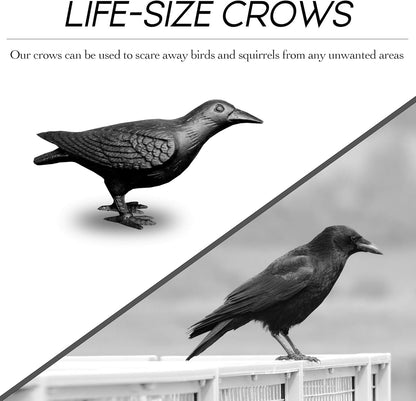NACH Crow Decor, 4.5 x 11 x 3.5 inch, Cast Iron Black Raven Statue, Raven Decor for Outside - Head