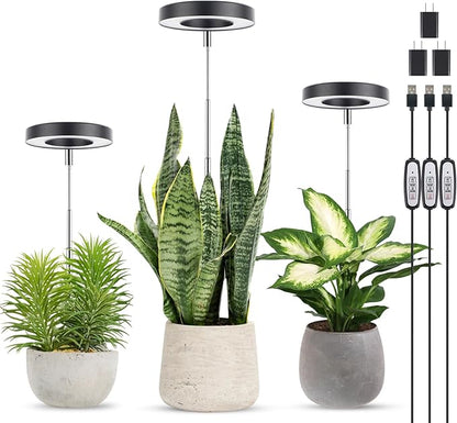 LORDEM Grow Light, Full Spectrum LED Plant Light for Indoor Plants, Height Adjustable Growing Lamp
