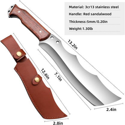 Outdoor Short Machete with Sheath for Cutting Trees, for Yard Work and for urvival Machete Ideal