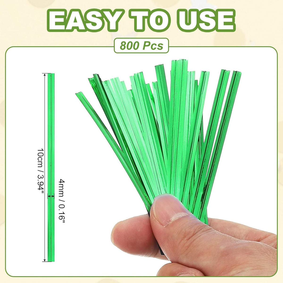 PATIKIL Bag Twist Ties 4 Inch, 800 Pcs Metallic Bread Ties for Treat Plastic Bags Gift Wrapping