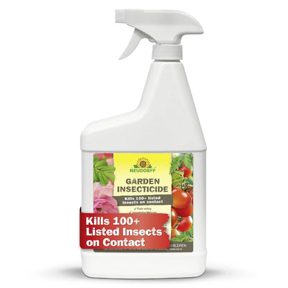 Neudorff Garden Insecticide Spray for Roses and Flowers, Kills Fruit Flies, Fungus Gnats, and 100+