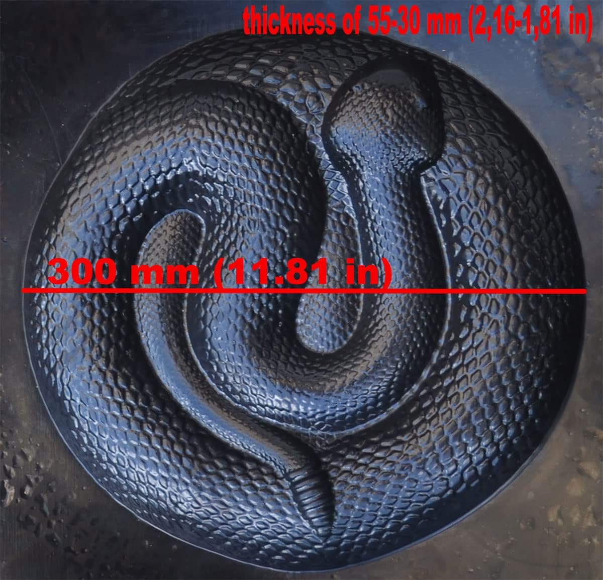 SvitMods Mold Snake DIY Statue for Garden Black ABC Plastic Concrete Cement Mould Rattlesnake