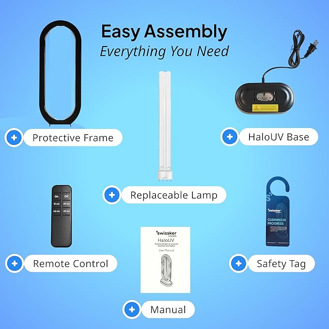 Swissklip HaloUV, Mold Remover, Home Disinfection Device, Dust Mites Remover, UV Light Sanitizer