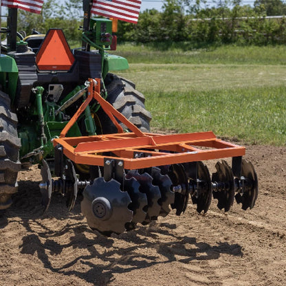 Titan Attachments 3 Point 6ft Notched Disc Harrow Plow Attachment for Cat 1 Tractors, Concave Discs