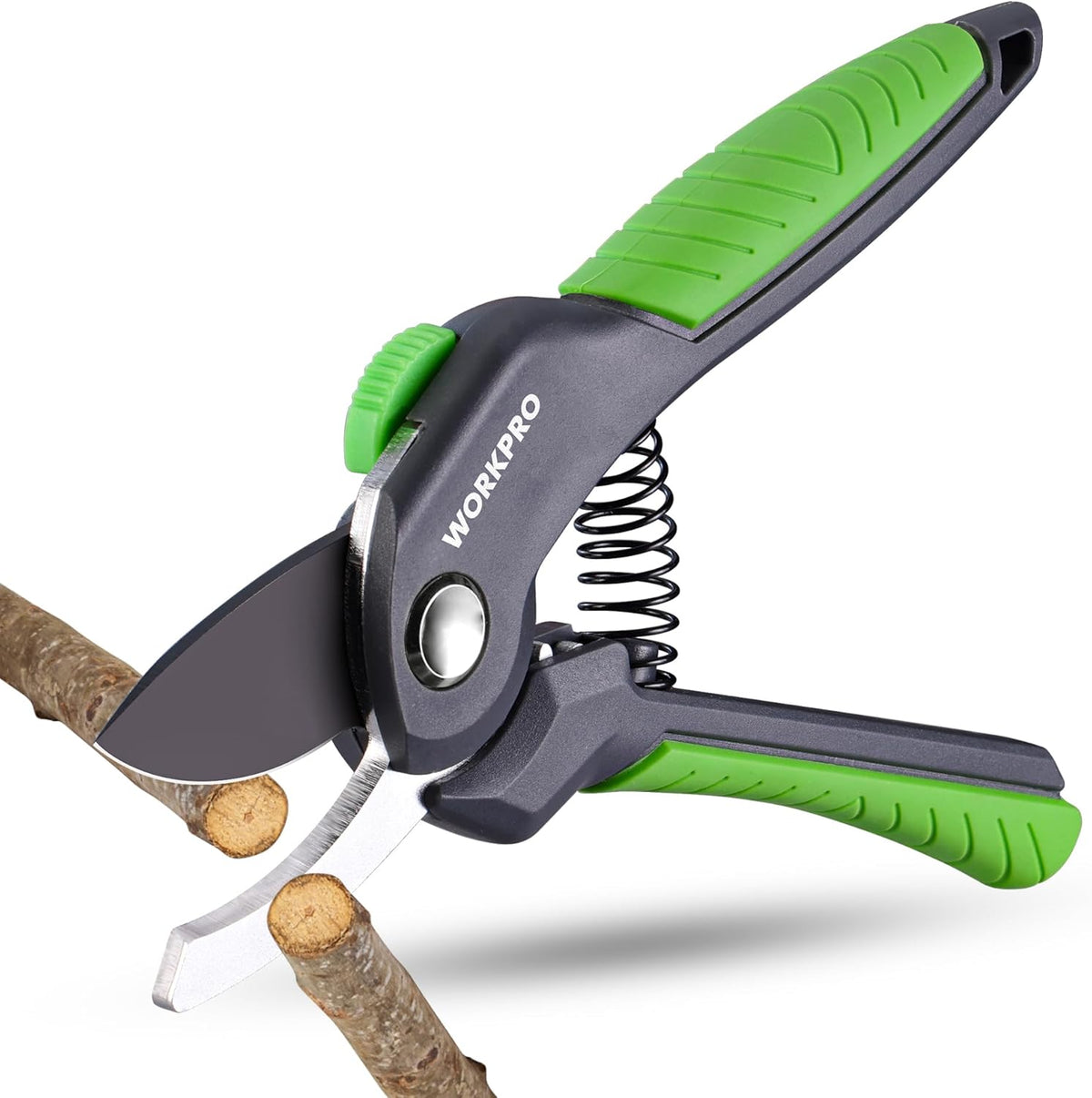 WORKPRO 8.5" Bypass Pruning Shear, Heavy Duty Garden Scissors & Clippers with Labor-Saving Design