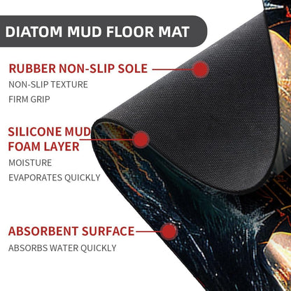Bath Mat-Bathroom Rug，Dark Pirate Ship-Absorbent Non Slip Quick Dry Stain Resistant Easy to Clean