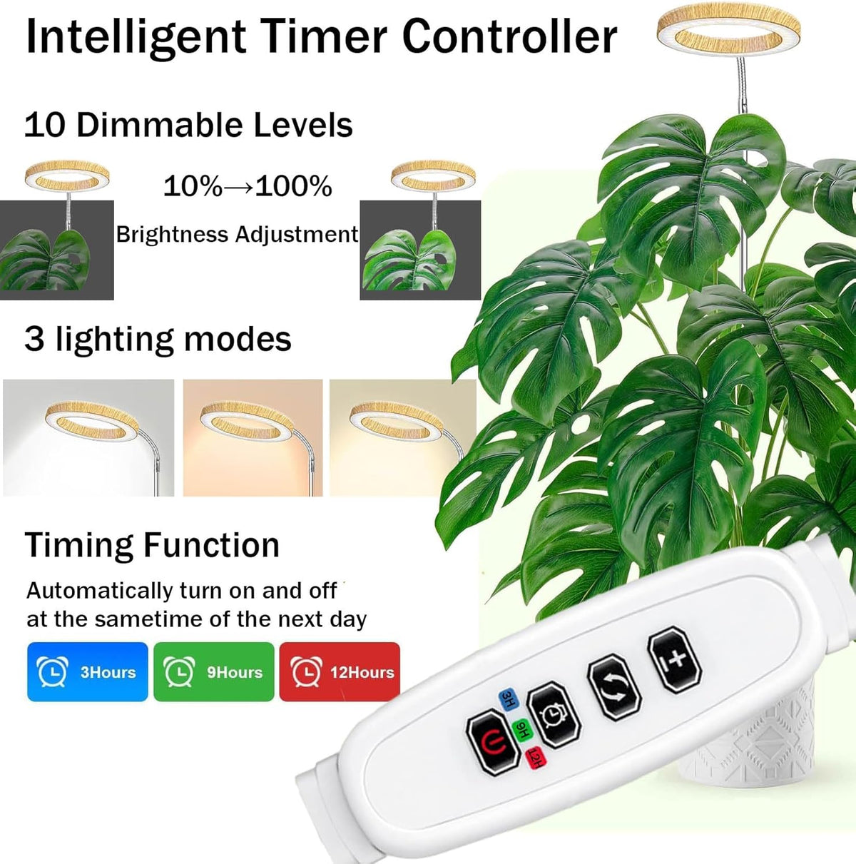 Grow Light for Indoor Plants, 6.3" Full Spectrum LED Plant Grow Light, 11.8-63in Height Adjustable