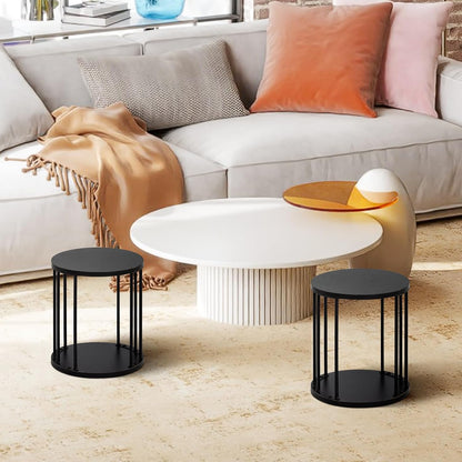 HDANI Wooden Stool Set of 2 for Kids,Adults,300lbs Load Capacity Garden Round Wood Stool,Non-Slip