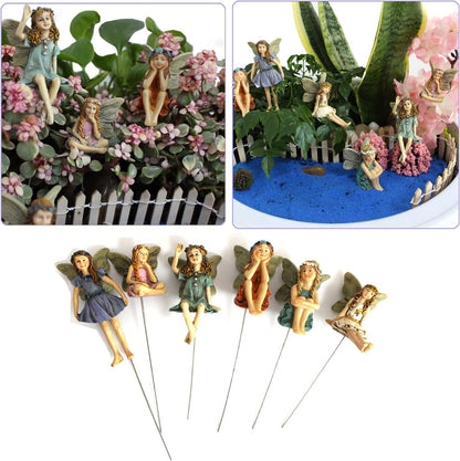 Miniature Fairies Figurines (6pcs) - Decor for Outdoor & Indoor Gardens & Homes, Vintage Resin