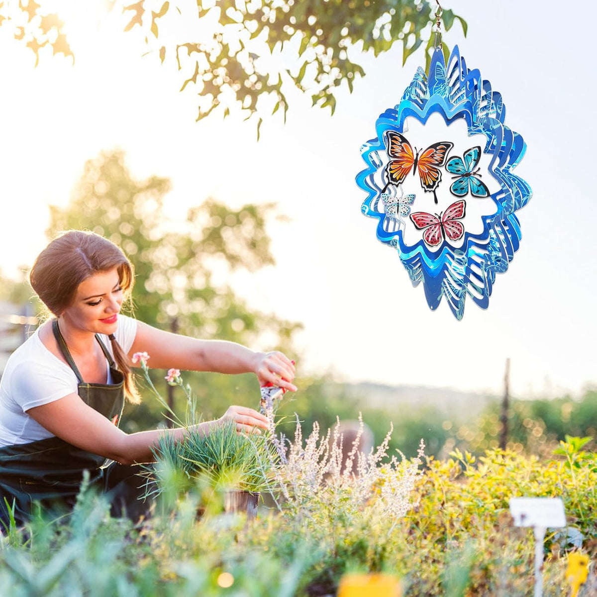 Butterfly Wind Spinners,12In Stainless Steel 3D Wind Spinner for Yard and Garden,Butterfly Gifts