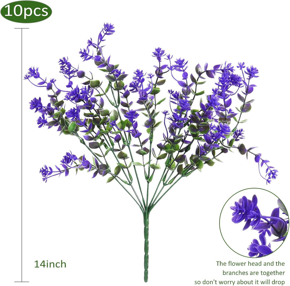 RECUTMS Fake Outdoor Flowers Artificial Flowers Plants for Window Boxes Spring Outdoor Home
