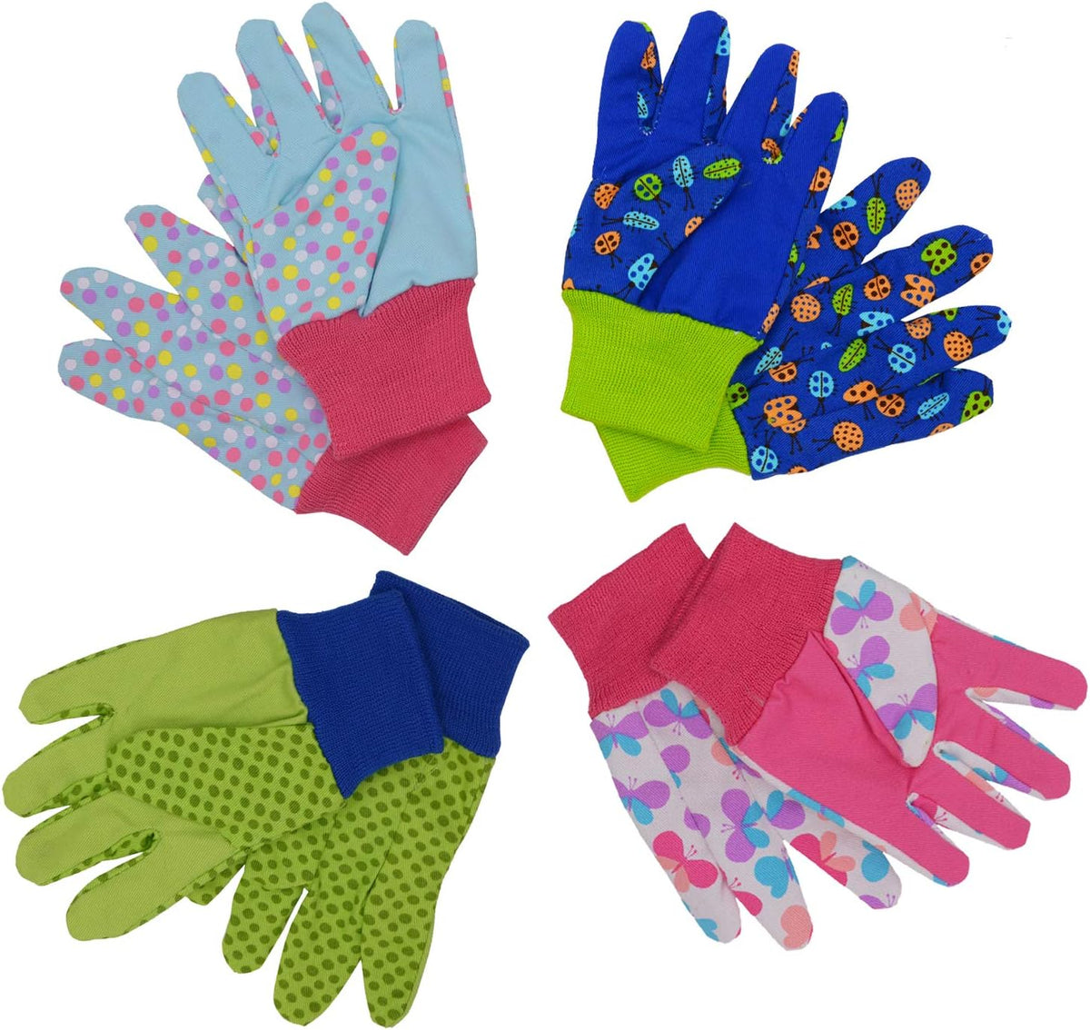 HANDLANDY 2 Pairs Kids Gardening Gloves, Girls Boys Children Garden Work Play Gloves (Pink