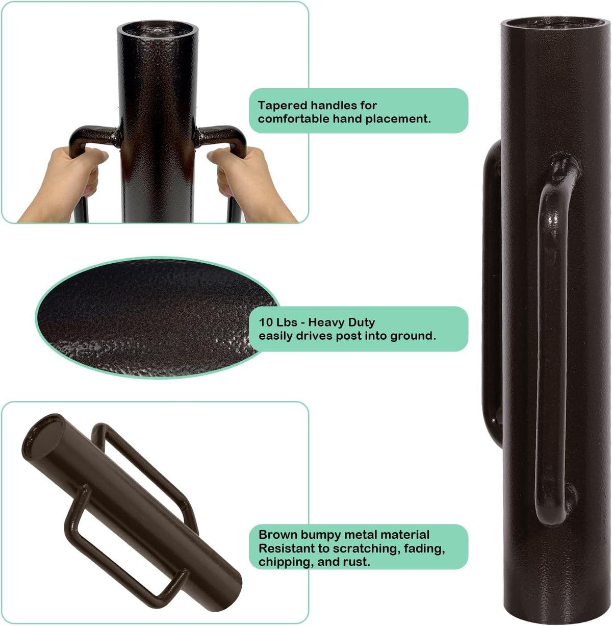 MIXXIDEA 11LB T Post Driver Heavy Duty Fence Post Driver Post Pounder with Handle Steel Post Hole