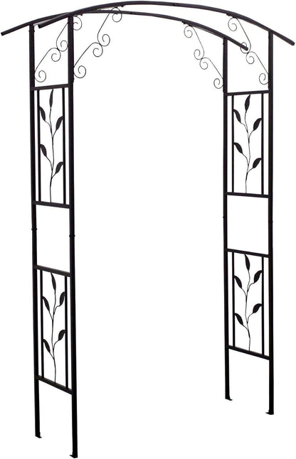 Steel Garden Arch, 6'10" High x 4'11" Wide, Garden Arbor for Various Climbing Plant, Outdoor Garden