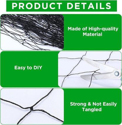 Windyun 1 Pc Bird Netting 50' x 100' Bird Net Chicken Coop 2.4" Mesh Heavy Duty Deer Fence Aviary