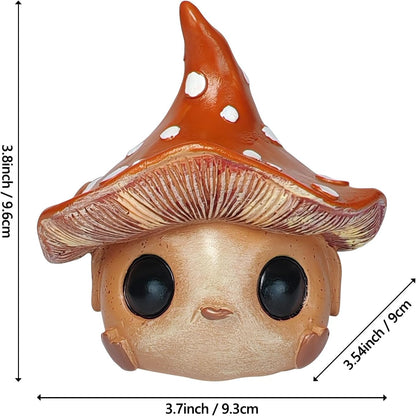 Whimsical Mushroom Garden Statue, Garden Mushrooms Outdoor Decor Gnome Garden Decor Fairy Garden