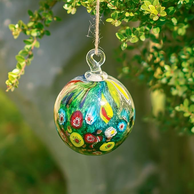QFkris 4" Hand-Blown Glass Ornaments Glass Christmas Ornaments Friendship Balls for Christmas Tree