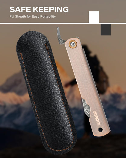 EDC Folding Knife, 2.8" Full Panel Plain Edge Blade, Non-Locking Pocket Knife Features Cloud