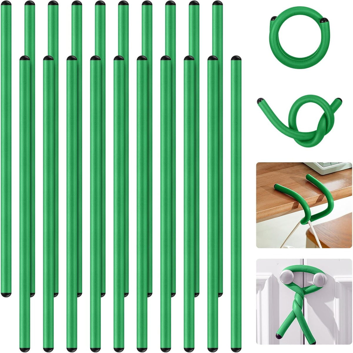 20 Pcs 17 Inch EVA Foam Twist Rubber Ties Reusable Bendable Cable Tie Straps Flexible Heavy Duty
